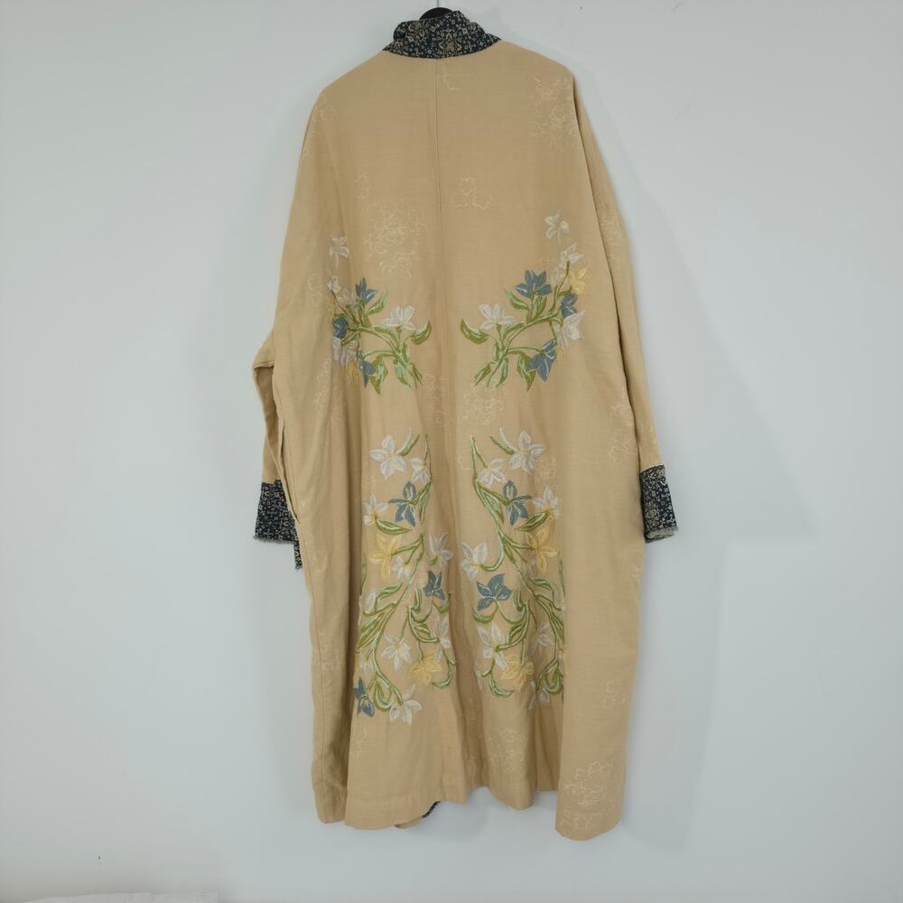 Free People Henlow Embroidered Relaxed Oversized Duster Jacket Sz M/L NWT - Picture 4 of 11